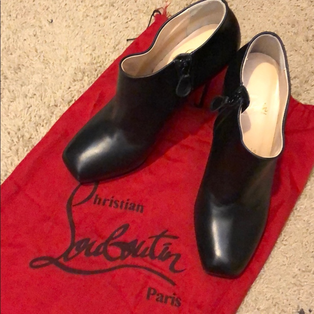 Christian Louboutin leather booties!
